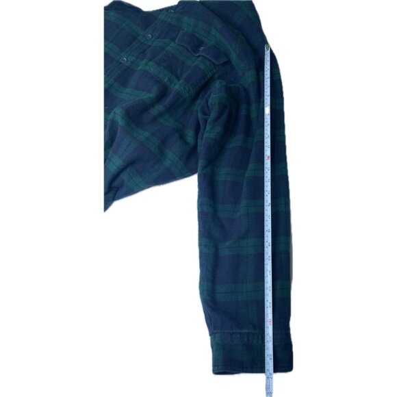 L.L. Bean Men's Fleece-Lined Flannel Shirt, Traditional Fit Green Blue XXL Tall - Picture 10 of 10
